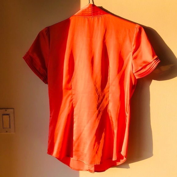 Orange Front Bow Festive Blouse - Picture 7 of 11